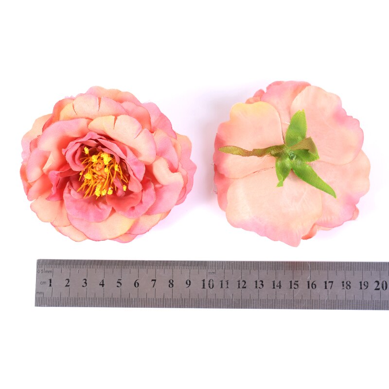 2 stk 9cm butikk kunstige pioner blomst silke rose til bryllupsfest hjemmedekorasjon diy krans utklipp blomst