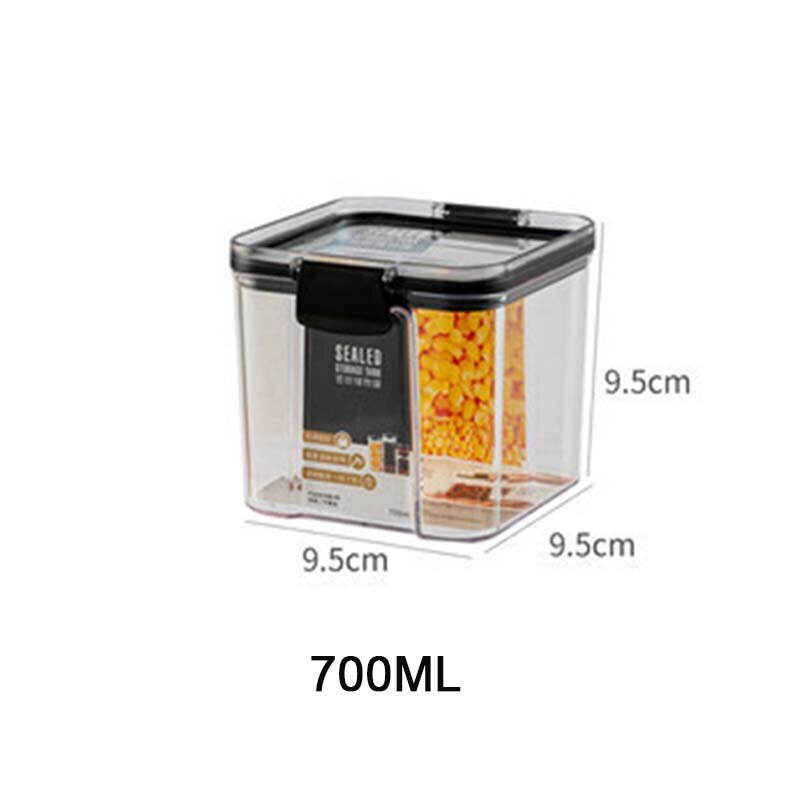Transparent Sealed Jar Airtight Food Storage Containers Kitchen Organizer Storage Box for Spices grains beans Tank Bottle: 700ml