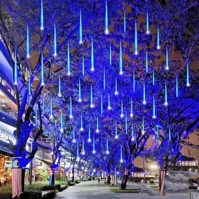 30/50CM LED Meteor Shower Rain Lights Waterproof Falling Raindrop Fairy String Light for Christmas Party Patio Decor