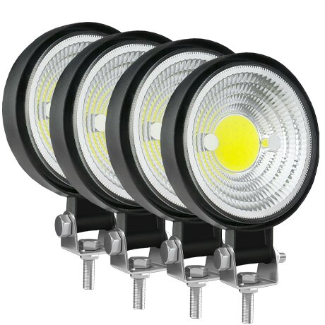 4Pcs Mini Led Work Light COB Chips Work Lamp Headlight For Truck Offroad SUV 12/24V Bright Super Round Flood Spotlights: 4pcs