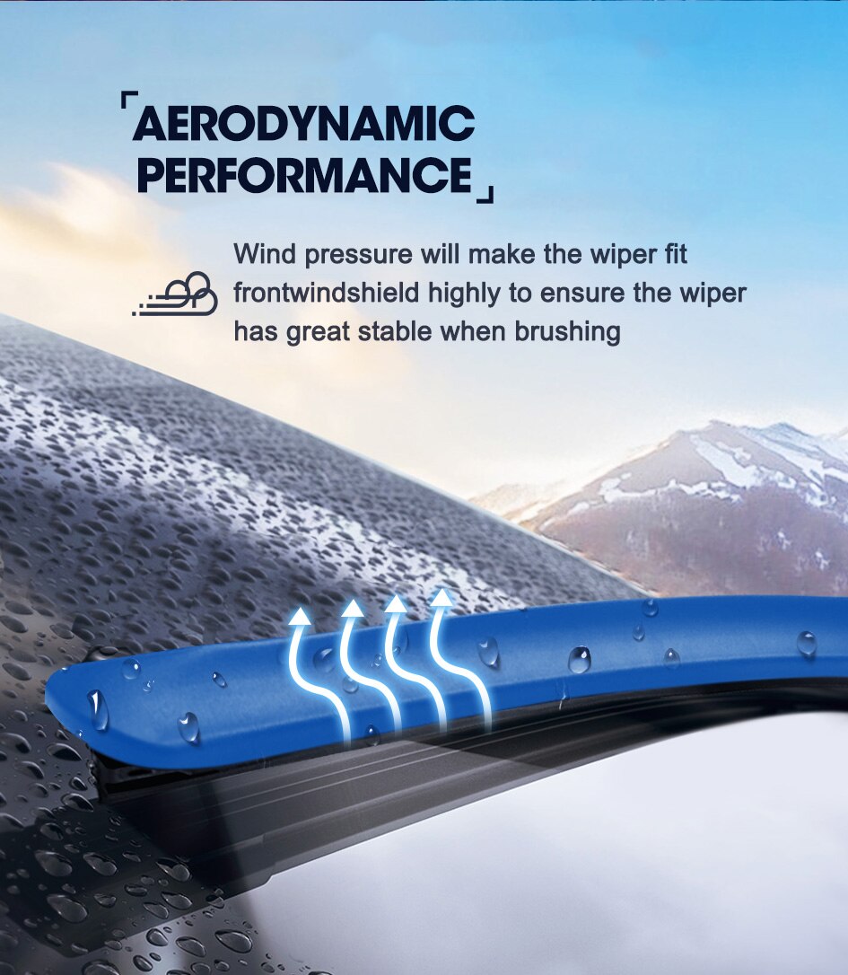 HESITE Colorful Windshield Wiper Blades For Chevrolet Alpheon And Bolt EV Models Red Blue Hybrid Wipers