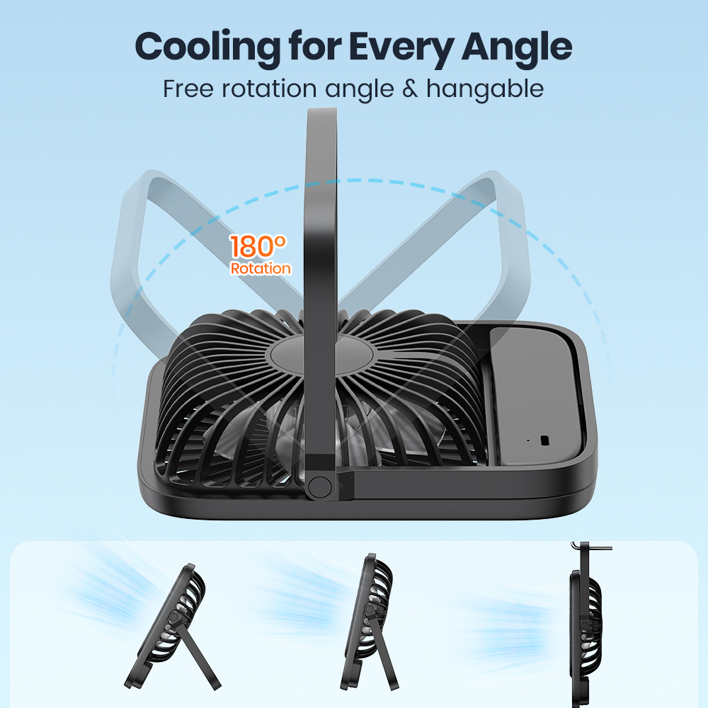 Warmco mini usb-bordventilatorer bærbar usb-c skrivebordskøleventilator 3- hastigheder justerbar 180 ° rotation stille lille personlig ventilator til hjemmet