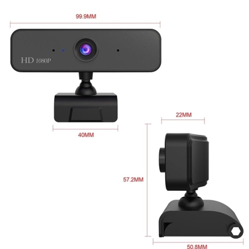 S2 HD 1080P Webcam Built-In Microphone High-End Video Call Web Camera for PC Laptop (Black)