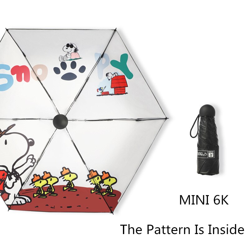 Hond Patroon Paraplu Pocket Paraplu Drie Vouwen Verse Party Honden Parasol Zonnige Regenachtige 4 Kleur Paraplu Vrouwen: MINI