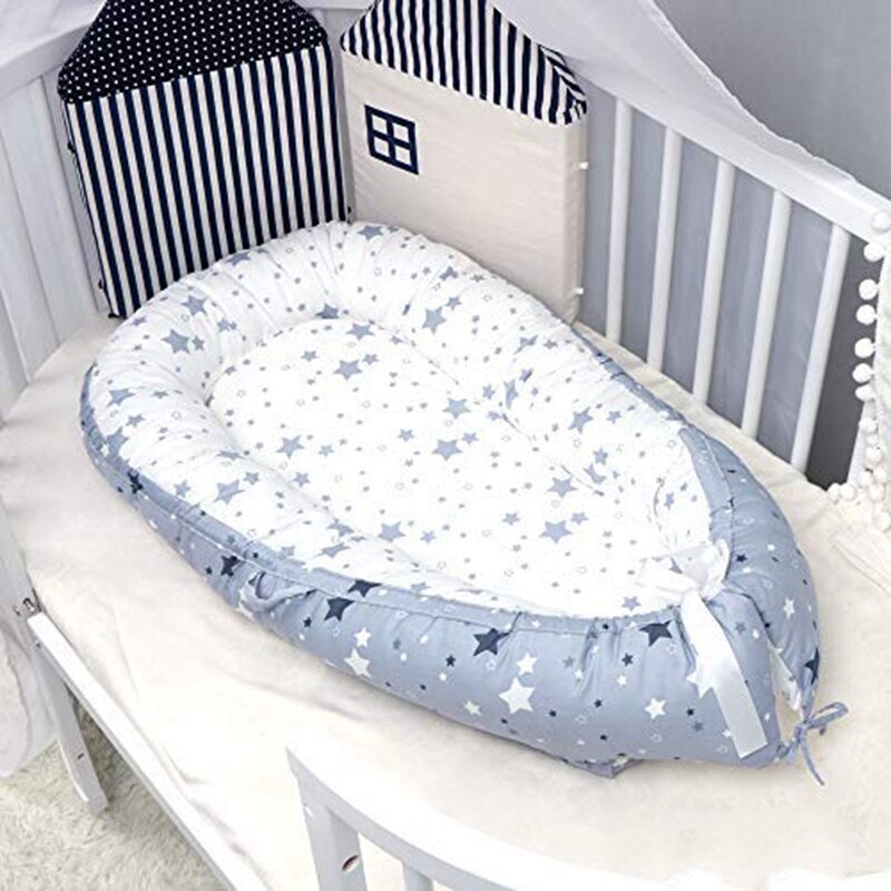 Baby Lounger, Portable Super Soft 100% Cotton and Breathable Newborn Lounger - Perfect for Co-Sleeping