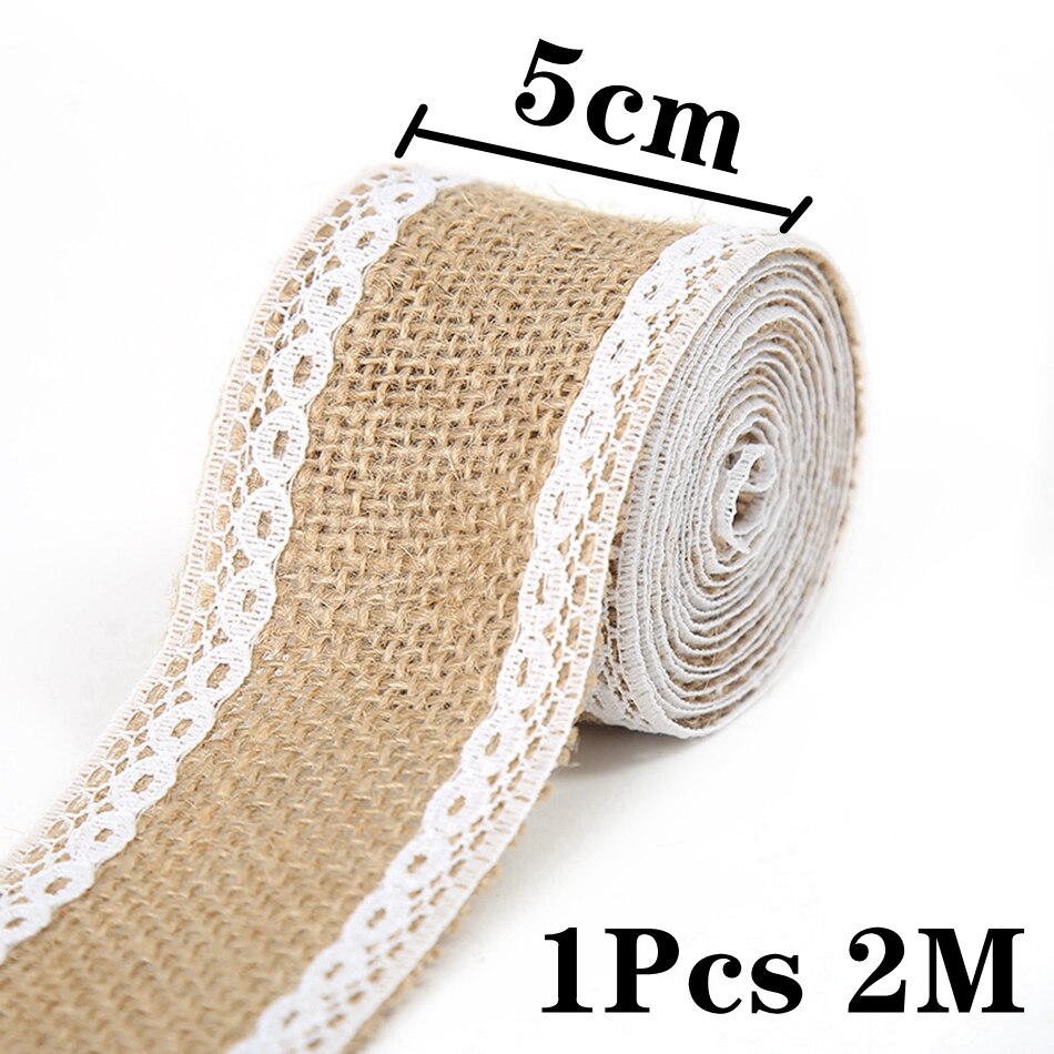 5M 6mm-50mm Natürliche Jute Band Bogen Handwerk DIY Jahrgang Jute Sackleinen Stoff Geschenkpapier NäHenne Party Hochzeit Weihnachten Decortion