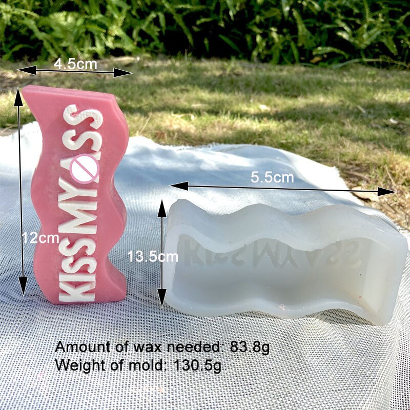 Molde de silicona con letras 3D para fabricación de velas, molde hecho a mano de resina para jabón, cubo de hielo, decoración para en casa, Kit de fabricación de velas de: A