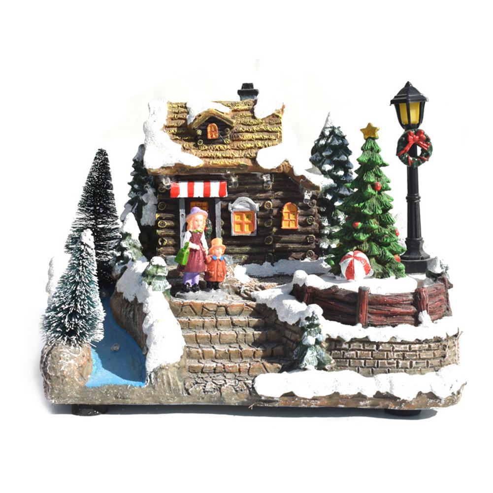 Weihnachten Leuchtende LED Licht Musik Haus exquisit Handwerk Hütte Weihnachten Baum Santa Claus Dekorationen Ornament: Christmas Baum