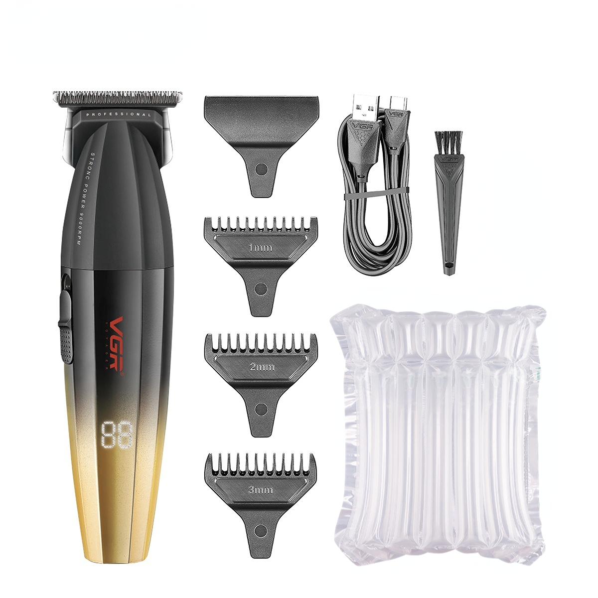 VGR Schaar Professioneel Haar trimmer 9000 tpm Kapper Haarsnijmachine Digitale weergave Kapsel Tondeuse voor mannen V-003