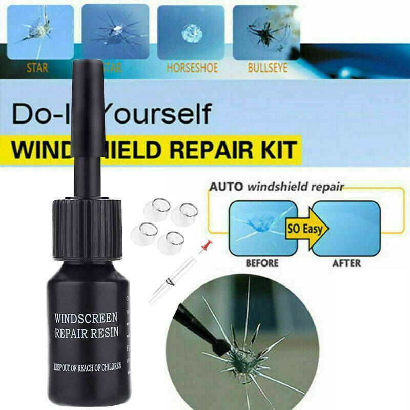 Auto Glass Crack Repair Tools Scratch Winshield Plastic + Rubber Parts