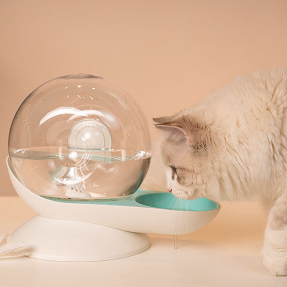 2.8L escargot en forme de bol pour animaux de compagnie chat chien automatique distributeur d'eau potable fontaine bol mangeoire automatique