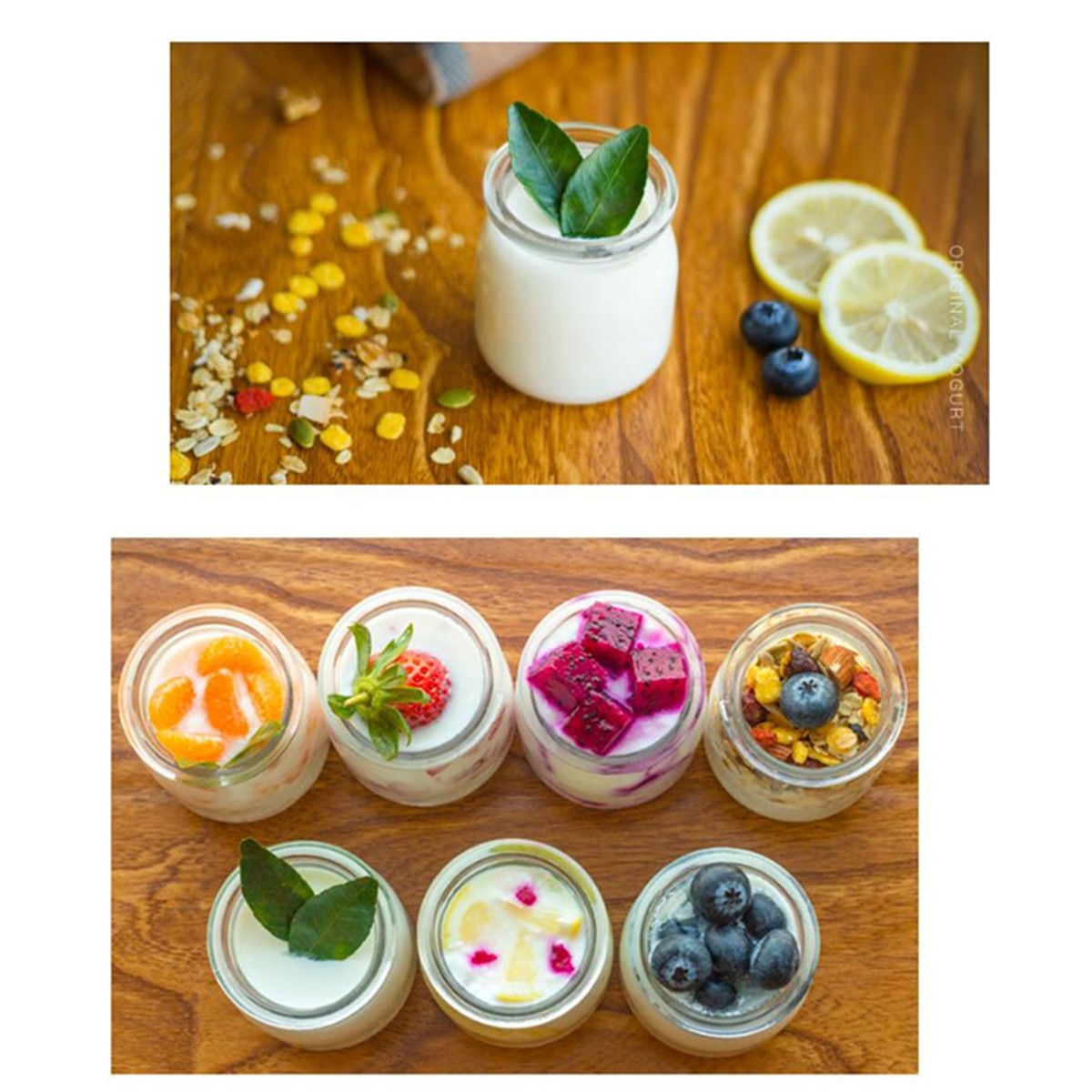 220V Electric Automatic Yogurt Maker Automatic Smart Touchs Screen DIY Yogurt Machine With Timer 7 Glass Jars Tool Container