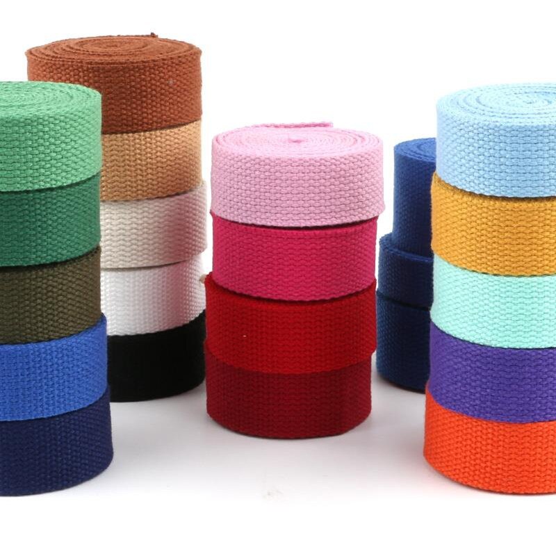 20mm Canvas Webbing 45 YardsLength Heavy Canvas Webbing Strap Belting Bag Strap Tape For DIY Bag Luggage Colorful