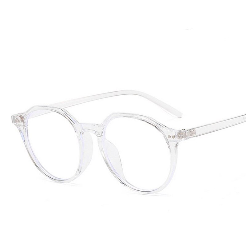 Imwete vintage brilmontuur mannen polygonaal anti-blauw licht vrouwen anti-vermoeidheidsbril unisex casual brilmontuur: Schoon
