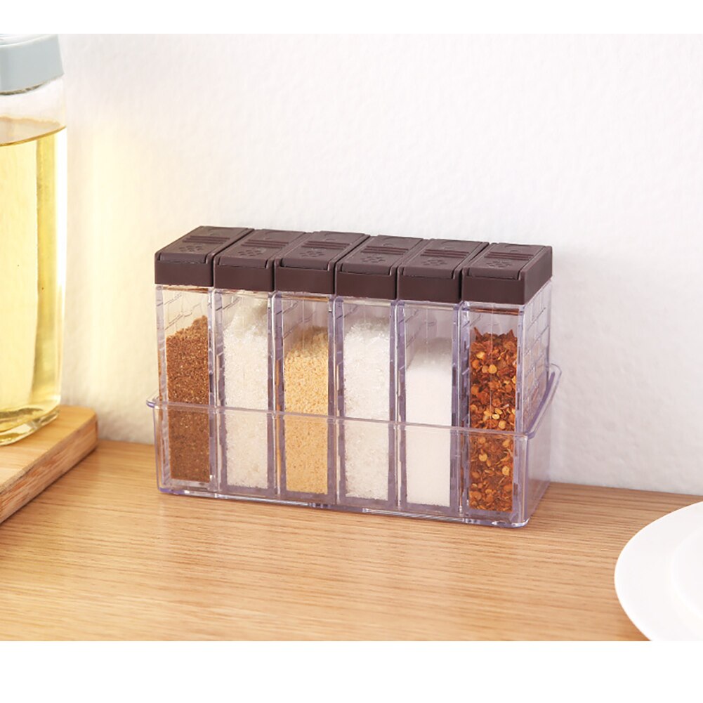 Pot à épices en plastique à Double couvercle, boîte d'assaisonnement, conteneur de sel et de poivre, rangement des épices de cuisine, outils de bouteille