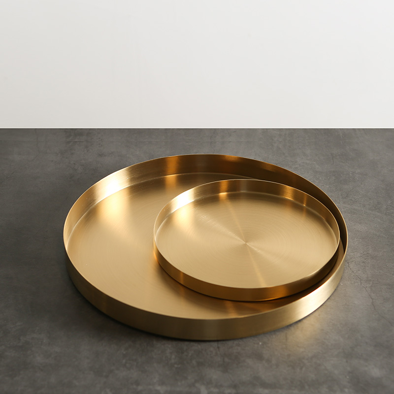 Plateau décoratif en acier inoxydable, plateau de rangement de bureau, plateau de rangement pour boucles d'oreilles et bijoux et cosmétiques, accessoires de rangement pour coiffeuse, Base de Vase