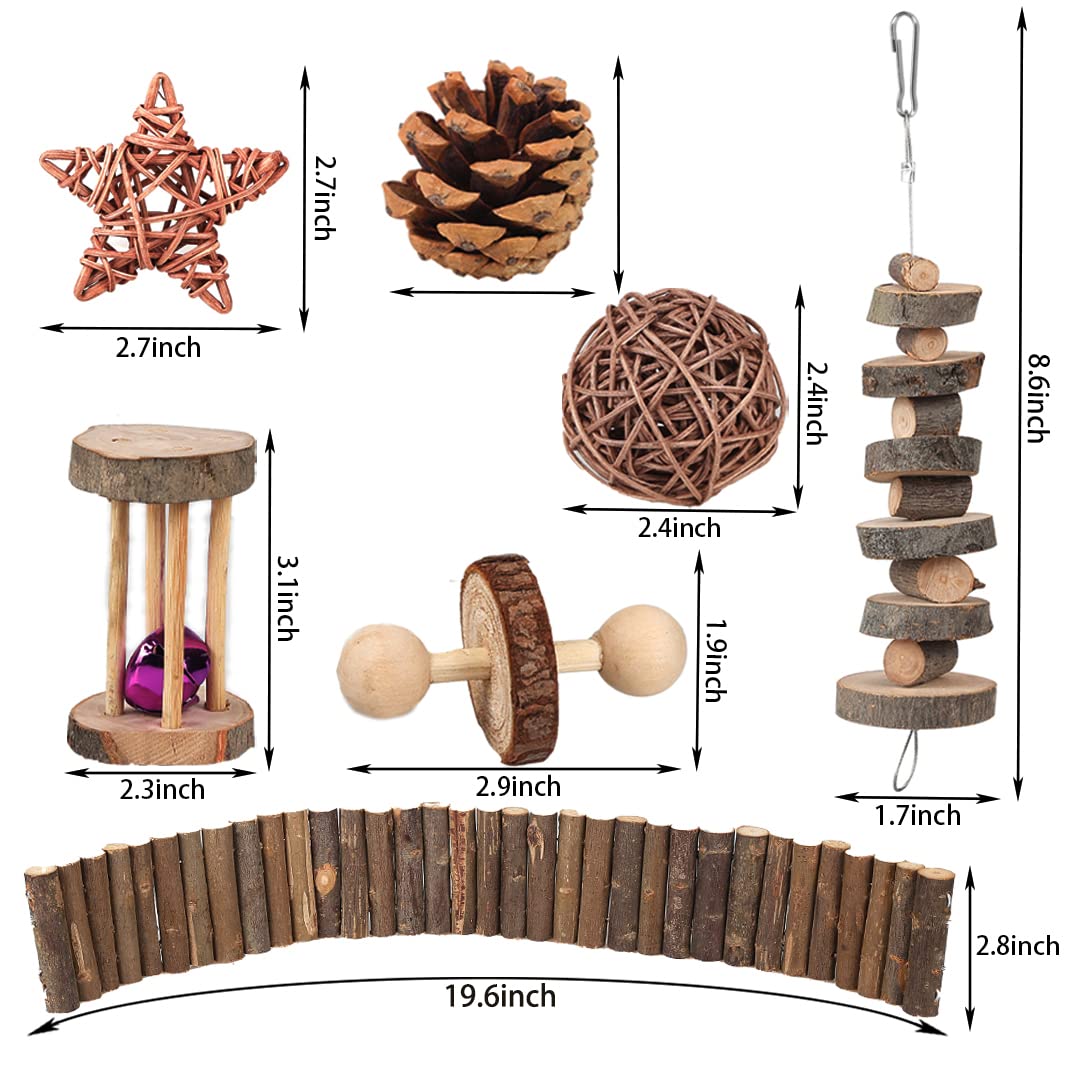 Hamster Toy Hamster Accessories Guinea Pig Chew Toy Long Ladder Bridge Tunnel Hide Willow Ball Play Set Stuff For Hamster