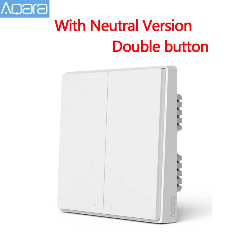 Aqara Mijia Zigbee interrupteur mural intelligent D1 interrupteur de télécommande sans fil Via l'application Smartphone pour Xiaomi Mijia maison intelligente: Neutral 2 key