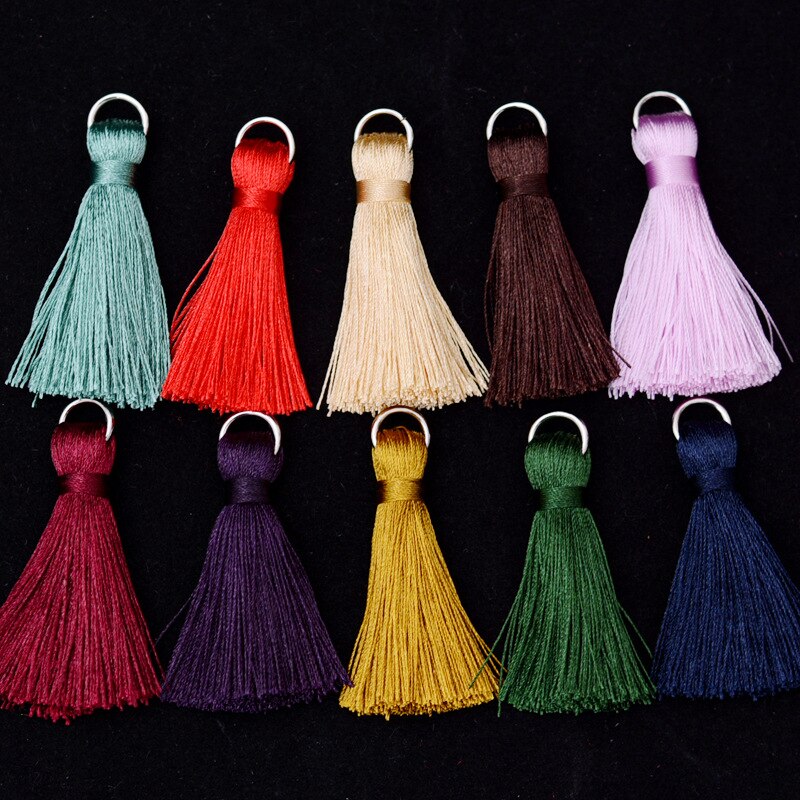 12 stuks/partij 5cm mini zijden kwastjes franje naai pony bloem kwastjes hanger kwastjes voor doe-het-zelf gordijnen woonaccessoires