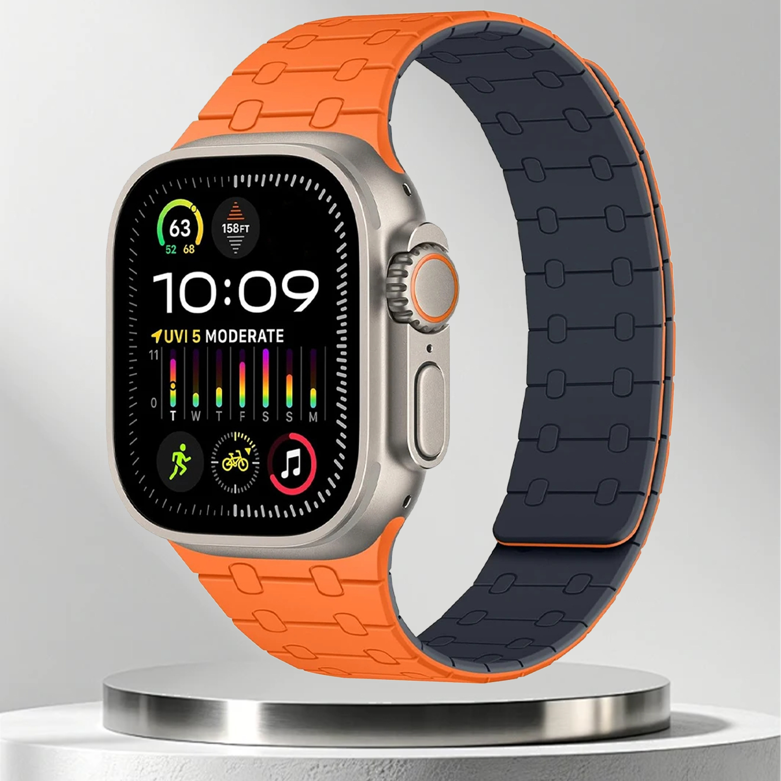 Magnetisk rem til apple watch series 10 46mm 42mm 9 8 7 45mm 41mm silikonrem til iwatch ultra 2 49mm 6 se 5 4 44mm 40mm armbånd: M / Svart gul