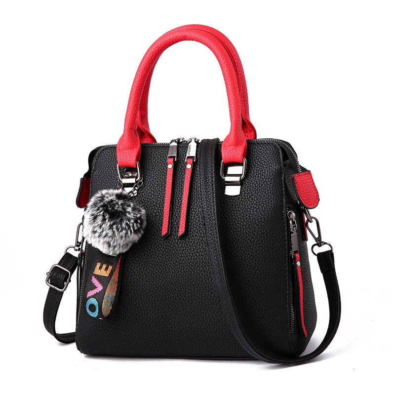 Dames Tassel Handtassen Vrouwelijke Pu Lederen Schoudertas Vrouwelijke Messenger Bags Vrouwen Zakken Zak Bolsa Feminina: black