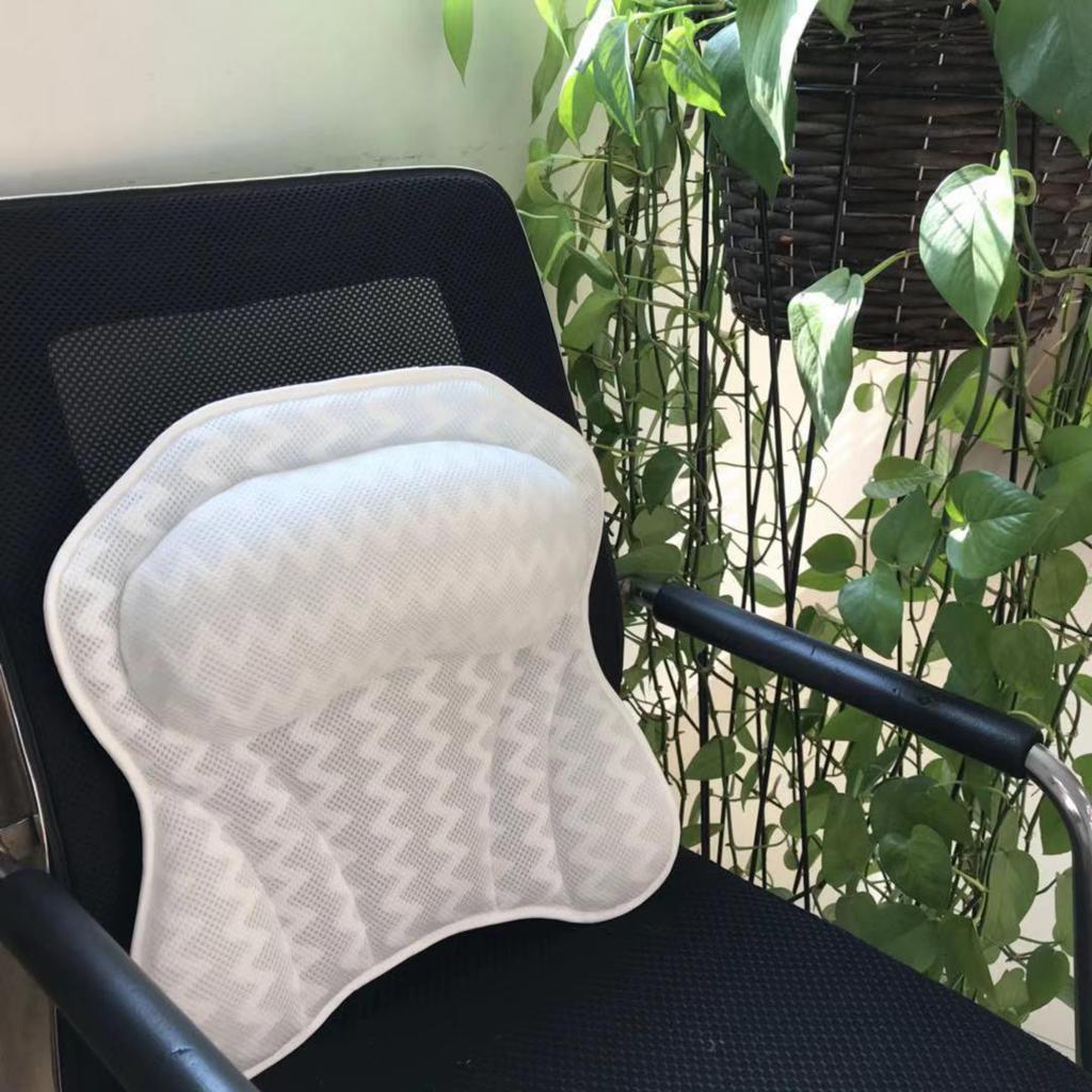 Relaxing Soft Bath Pillow Spa Head Neck Shoulder Rest Cushion Back Support Pad Spa Pillow Massage Pillow Headrest Suction Cup