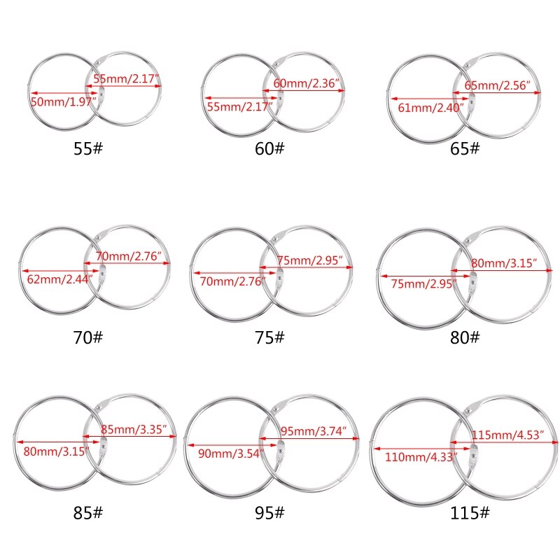 Metal Loose Leaf Book Binder Hoop Ring Multifunctional Keychain Circle DIY Album