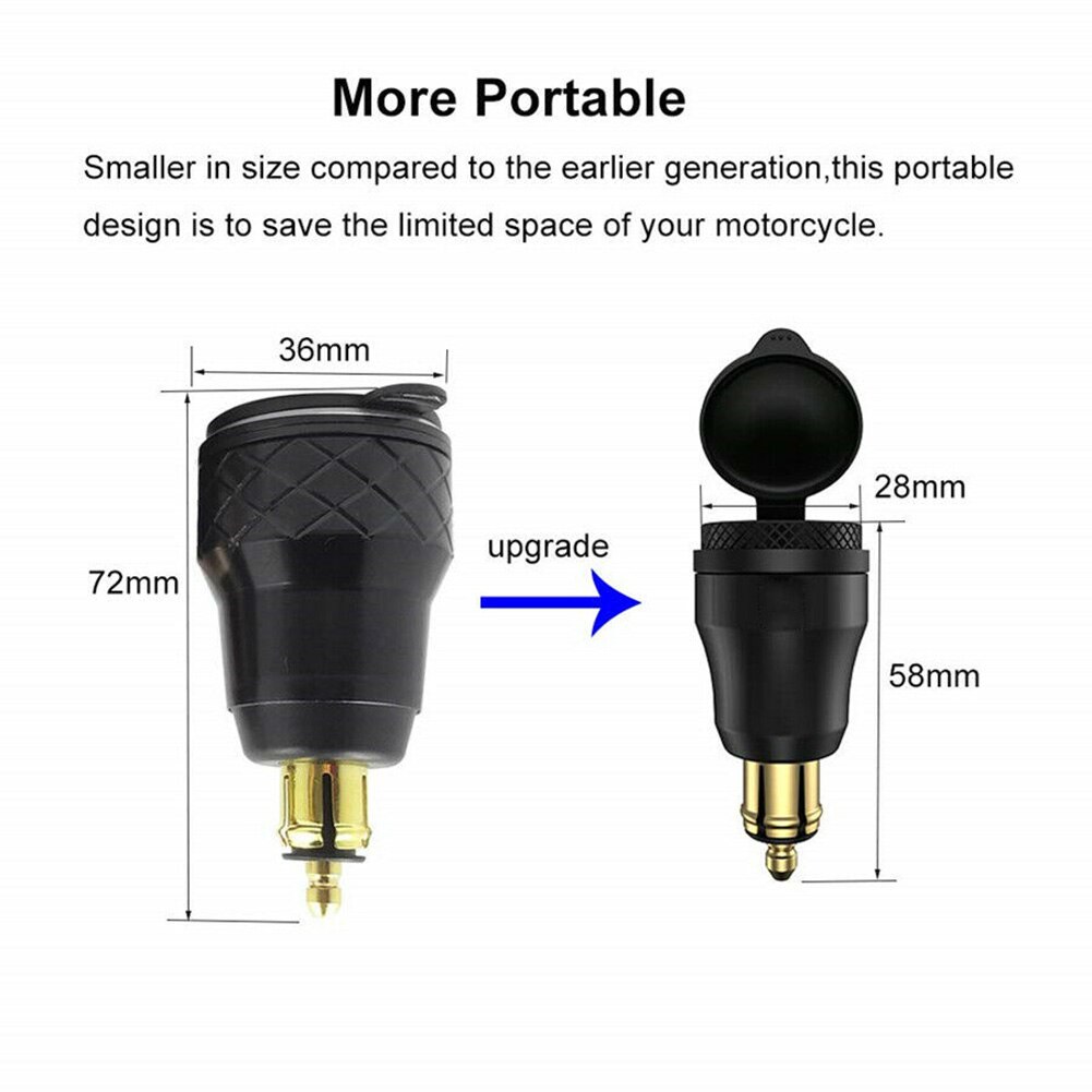 Pour BMW DIN Socket aluminium 58x28cm DC 12V-24V LED USB & Type C chargeur moto adaptateur de prise de courant