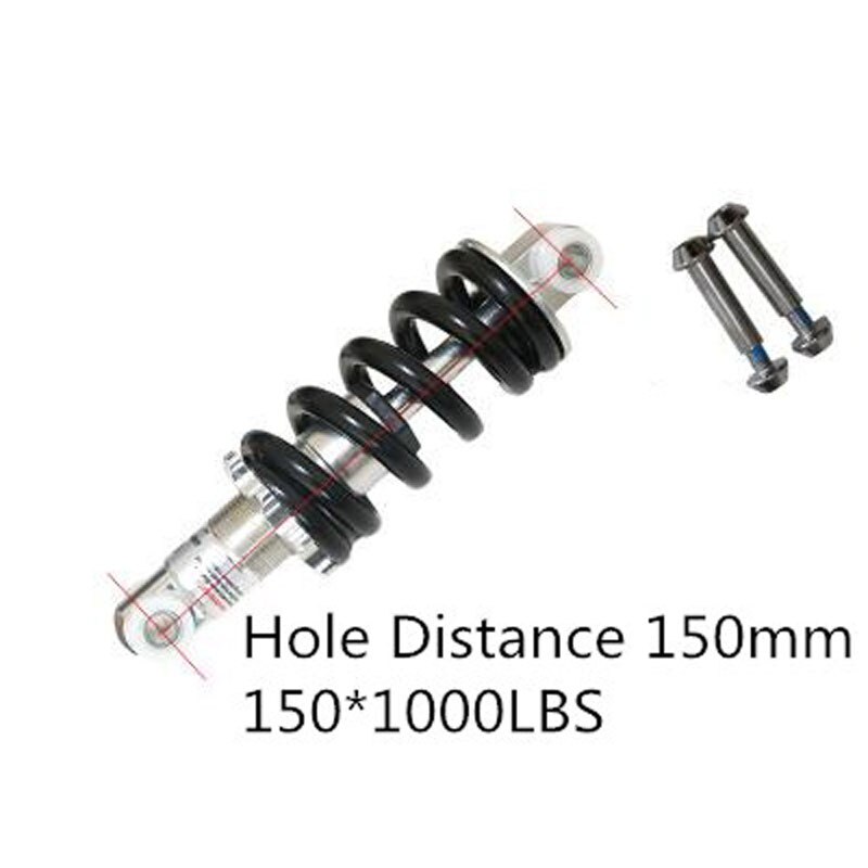 Folding Bike Mountain Bike Rear Shocks 100/125/135/150mm*1000LBS Spring Shock Absorbers BZR002: 150mm
