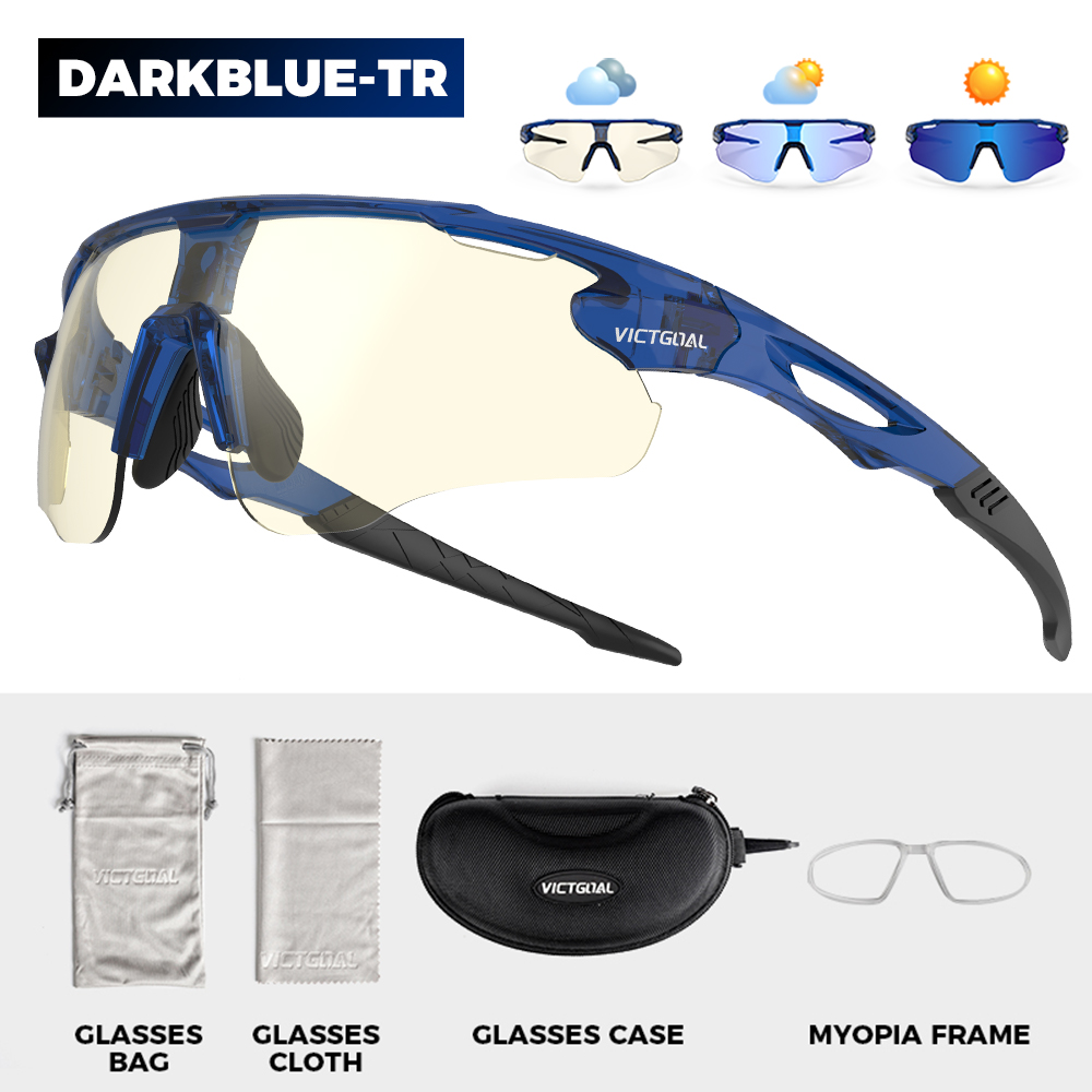 Victgoal fotokromatiske briller  uv 400 24h intelligente skiftbare  tr90- innfatninger for menn terrengsykkel fiske løping sykling sykkeltilbehør: Oransje