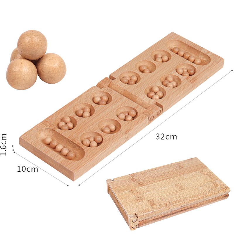 Mancala Afrikaanse Gem Schaken Klassieke Strategie Puzzel Speelgoed Party Game Vouwen Schaakbord Kinderen Educatief Logisch Denken Speelgoed: Wooden Chess Pieces