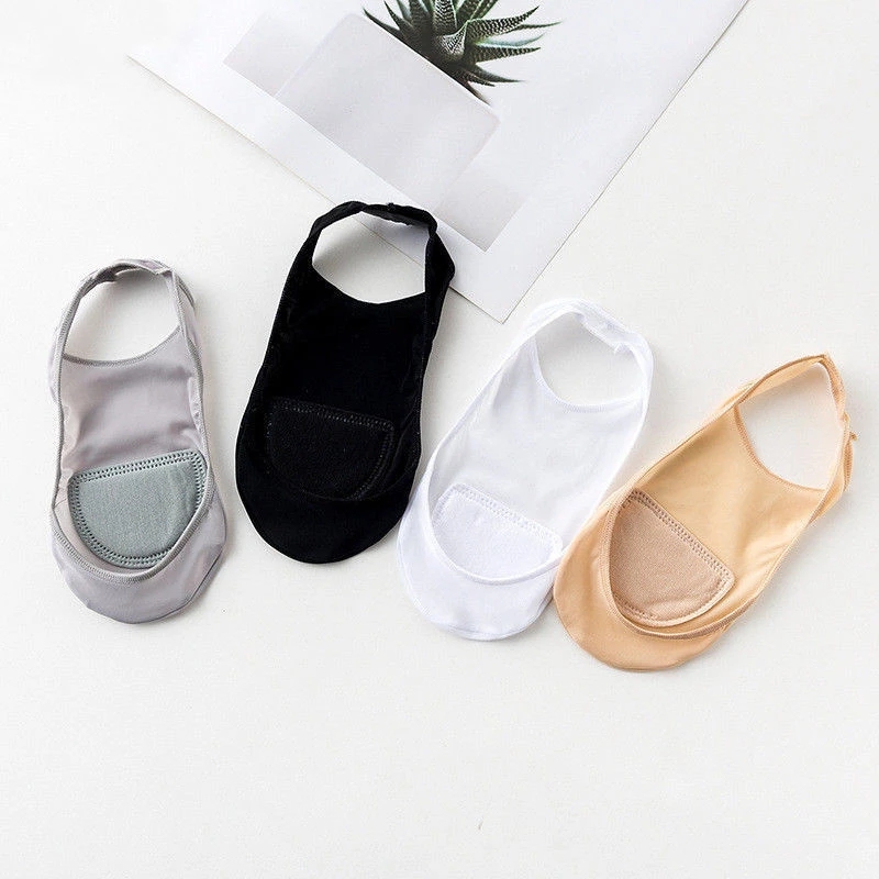 3 Pairs Invisible Boat Socks Women Summer Silicone Non-Slip Socks for High Heels Shoes Ice Silk Thin Half-Palm Suspender Sock