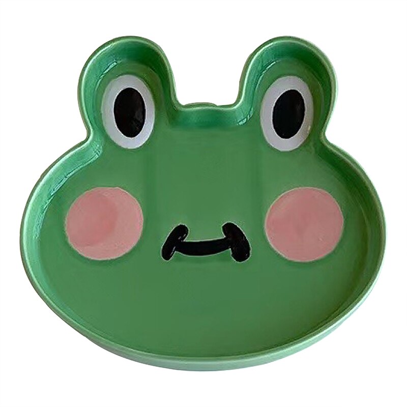 8 Inch Ceramic Plate Cartoon Cute Ceramic Children'S Breakfast Bowl Dish Dessert Fruit Snack Plate Animal Cutlery Bowl Tableware