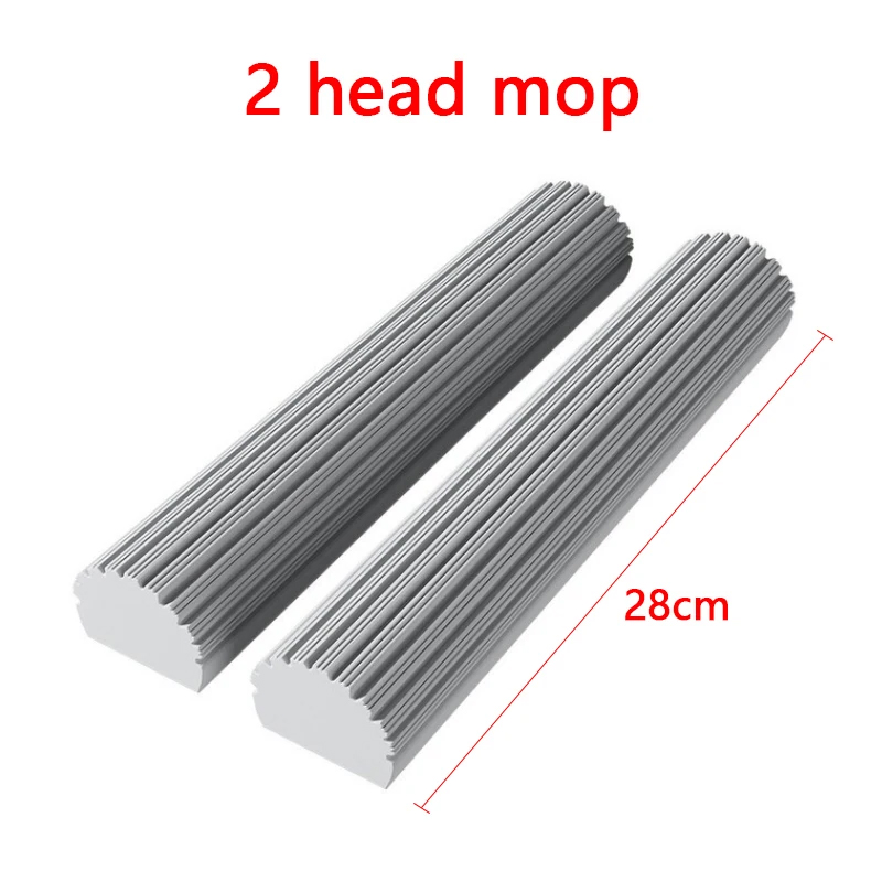 Squeezed Self Draining Rubber Cotton Mop Hand Free Magic Self-Cleaning Flat Mop Reusable Sponge Household Floor Cleaning Tool: Red