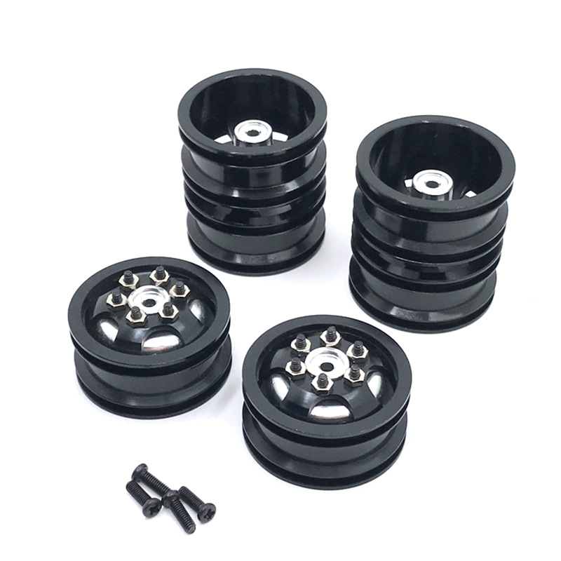 Voor Wpl 1/16 B14 B16 B24 B36 C14 C24 C34 Feiyu Zeswielaangedreven Naafband 6wd Wielnaaf Zwart Rood Zilver Wielnaven: zwart