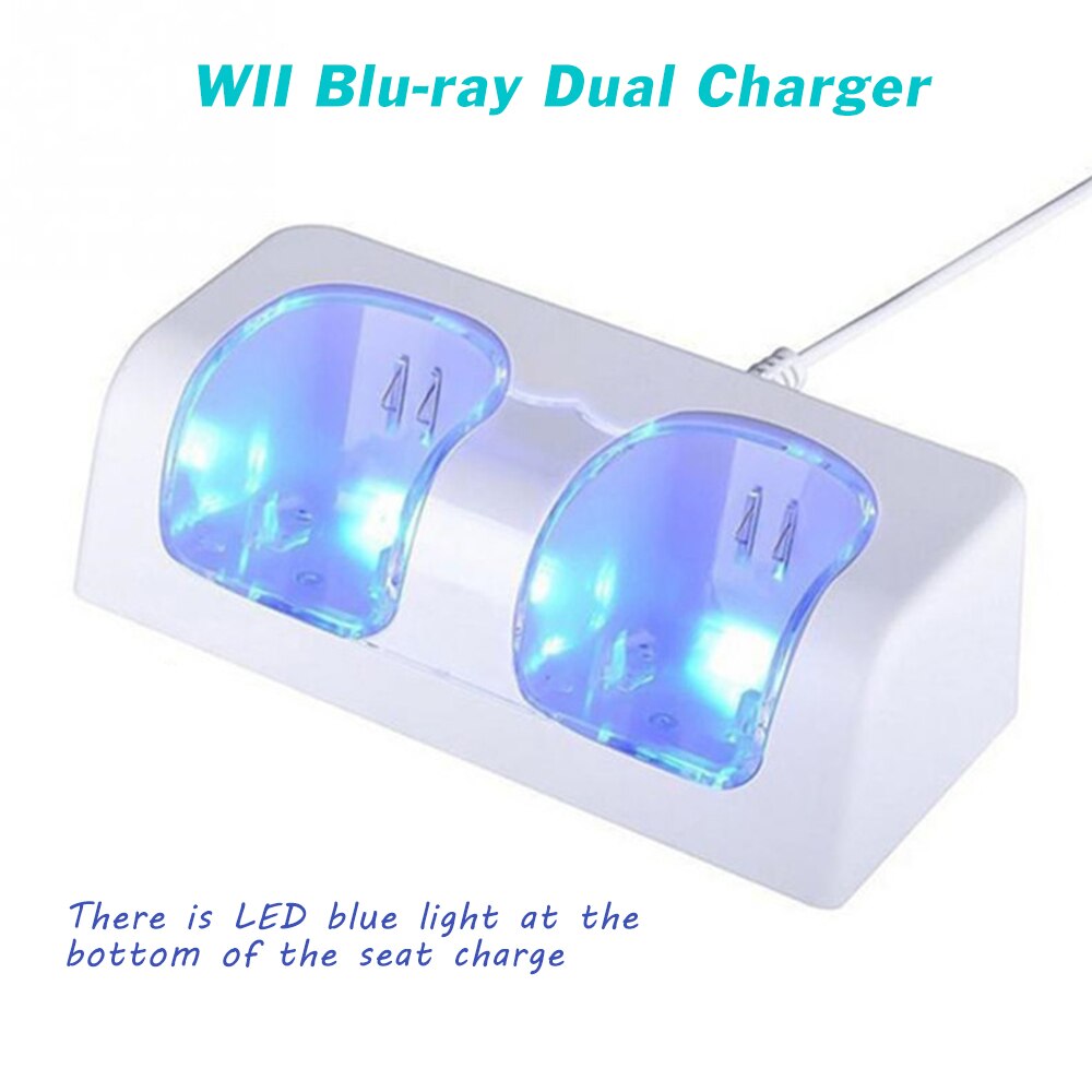Nintendo Dual Charging Station +2 Battery Packs For Nintendo Wii / Wii U Remote Control W/ 2 Rechargeable Batteries & LED Light