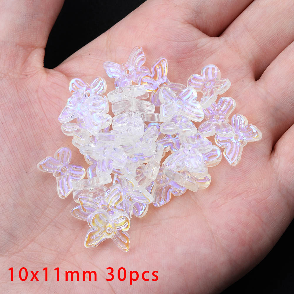 IYOE – mélange de perles papillon AB en cristal acrylique, perles d'espacement amples pour la fabrication de bijoux, épingle à cheveux, accessoires de bricolage faits à la main