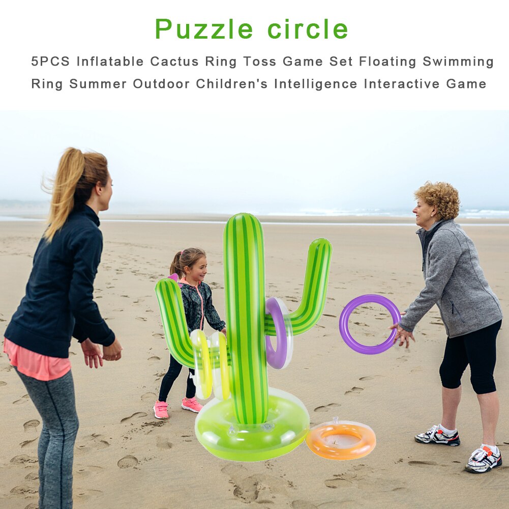 Juego de anillos de Cactus para piscina, juguete de agua inflable para lanzar, juguetes educativos para piscina, playa, familia, juego al aire libre