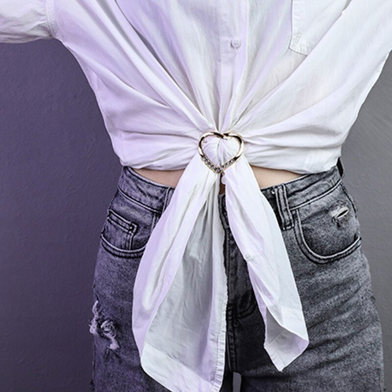 Hart Sjaal Broches Kristal Zijden Sjaal Gesp Broche Vrouwen Sjaal Ring Clip Sjaals Fastener Zoom Geknoopt Knop Accessoires