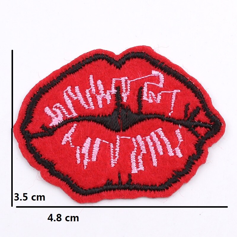 10 stks/partij Cartoon Mond Patch Borduren Ijzer Op Lip Stickers DIY Jeans Jassen Broek Stof Applicaties Naaien kleding Accessoires