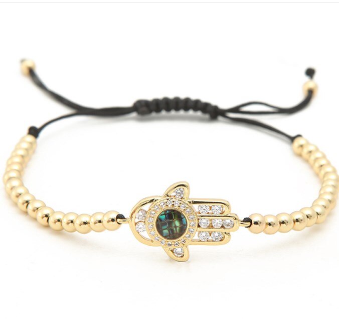 Guld sølv micro pave cz cubic zirconia reb justeret kobber perler armbånd  k4 hånd charme flettet armringe kvinder: 1