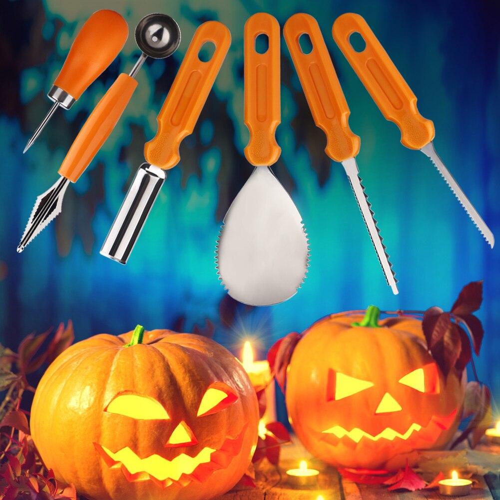 9pcs Halloween Pumpkin Carving Kit Stainless Steel Tool Set Easily Carve For Pumpkin Decorations DIY Craft Accessories