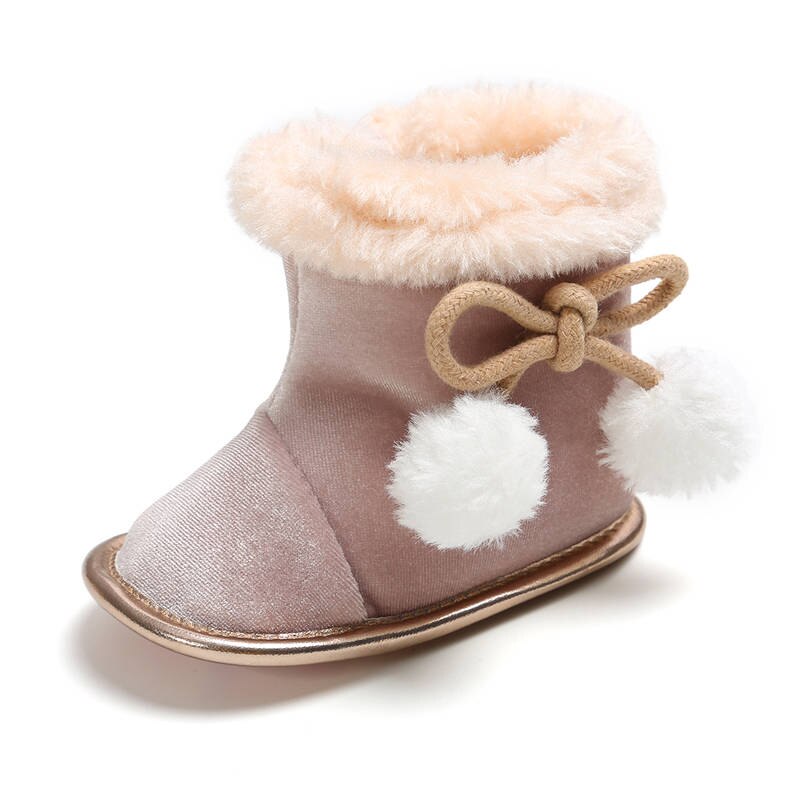 Pasgeboren Baby Winter Laarzen Laarsjes Baby Meisjes Warme Schoenen Pluche Zachte Zool Sneeuw Schoenen Peuter kinderen Schoenen Prewalker: Roze / 5