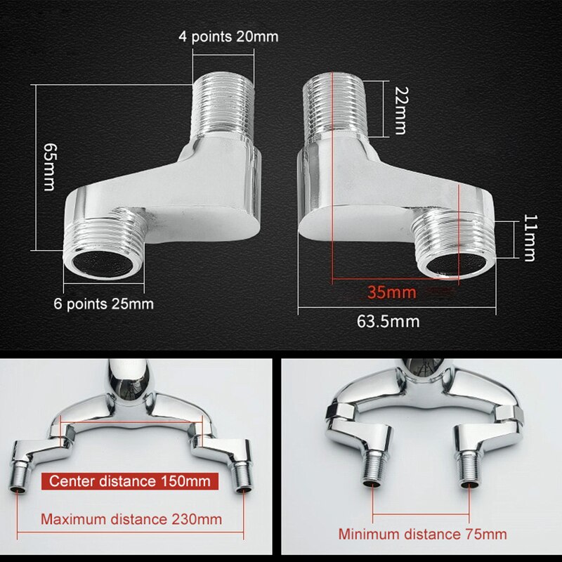 Badkamer Kraan Douche Vervangen Deel Verstelbare Adapter Massief Messing Wall Mounted Breedte Vervanging Hoekstopkraan Accessoires: H