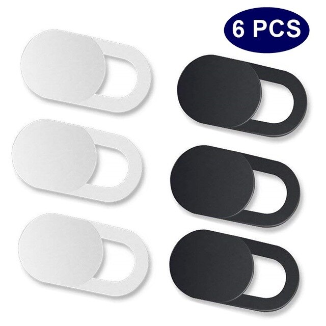 9PCS Universal WebCam Cover Shutter Magnet Slider Plastic Camera Cover For Web Laptop iPad PC Macbook Tablet Privacy Sticker: 3 black 3 white