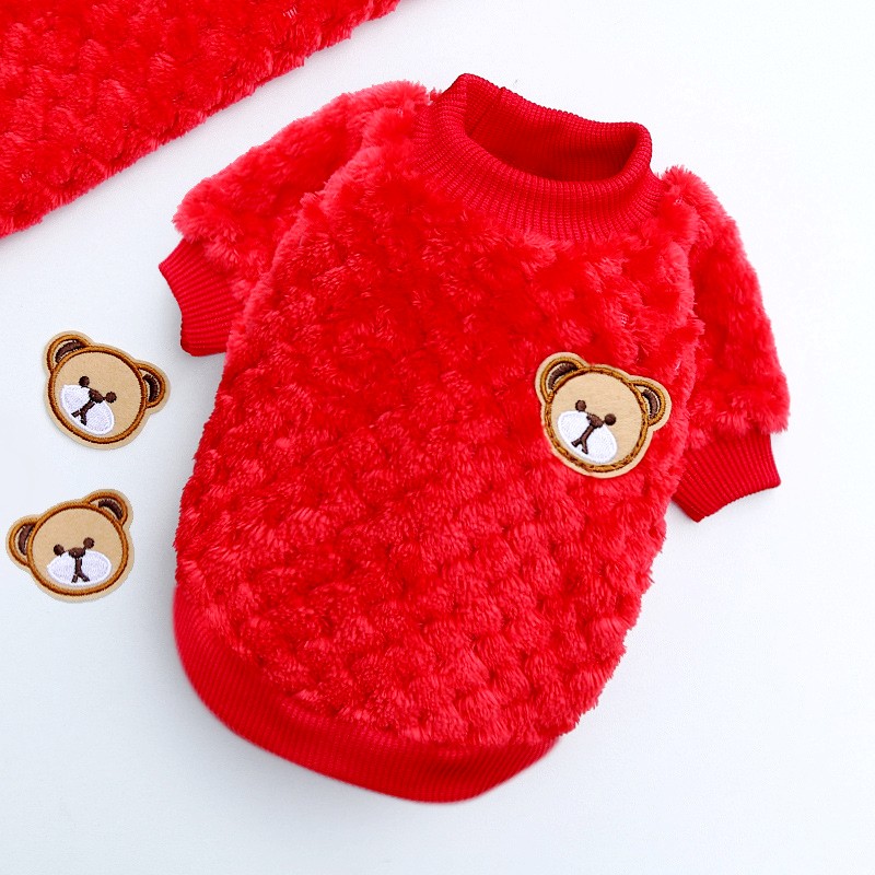 Vêtements pour chiens de compagnie hiver chien sweats à capuche doux chiot pull mignon ours imprimé chat sweat Chihuahua vêtements sweat à capuche pour animaux de compagnie: XXL / green