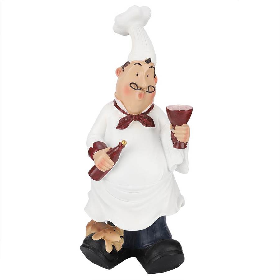 Chef standbeeld schattig chef-kok standbeeld beeldje ornamenten chef-kok hars functie decoratie voor restaurant keuken (Ramen Chef
