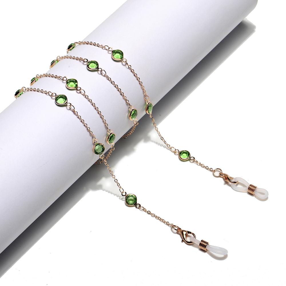 Glasses Chain Alligator Clip Crystal Sunglasses Glasses Lanyard Mask Glasses Chain Dual-use Personality Handmad