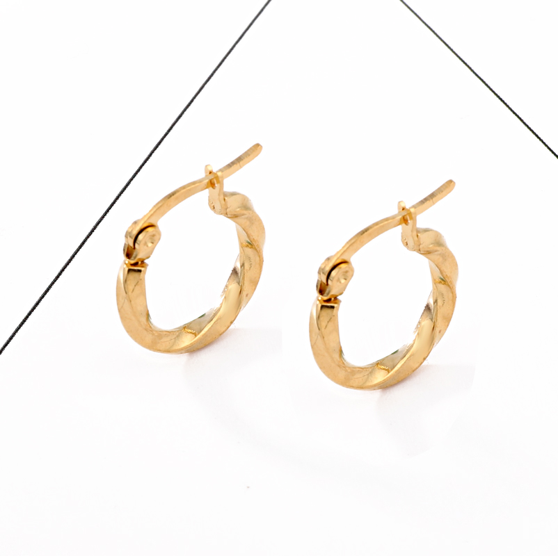 1 paar Eenvoudige Goud Zilver Kleur Eindeloze Cirkel Hoepel Oorbellen Voor Vrouwen Persoonlijkheid Twist Draad Opening Oorbel Sieraden E138