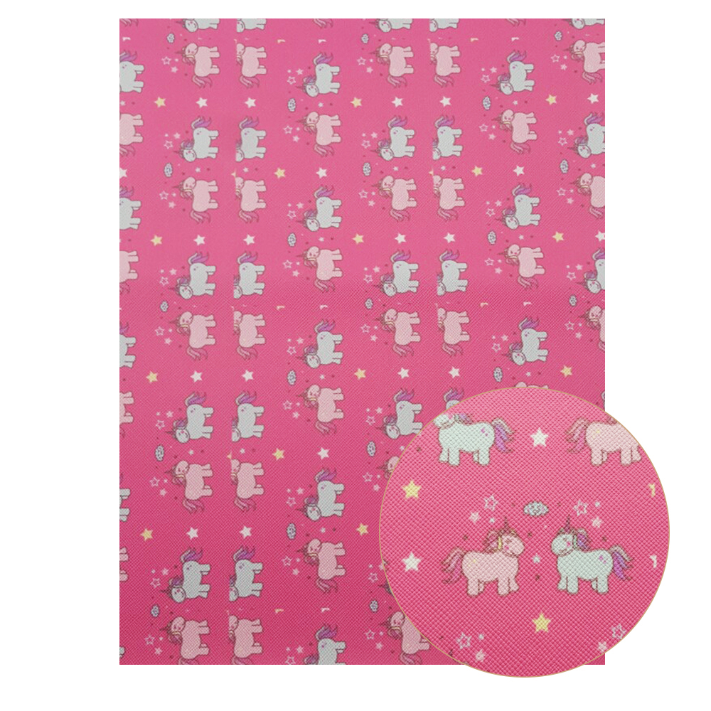 22*30cm a4 tyglakan i konstläder flamingo unicorn utskrift söta djur rosett tyg gör det själv handväskor material syntetiskt läder